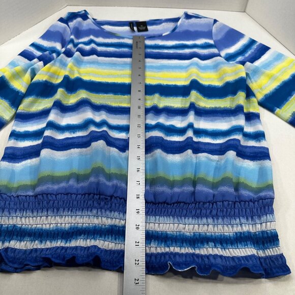 New Directions Women's Size XL Long Sleeve Top Blue Striped Preowned - Picture 11 of 12